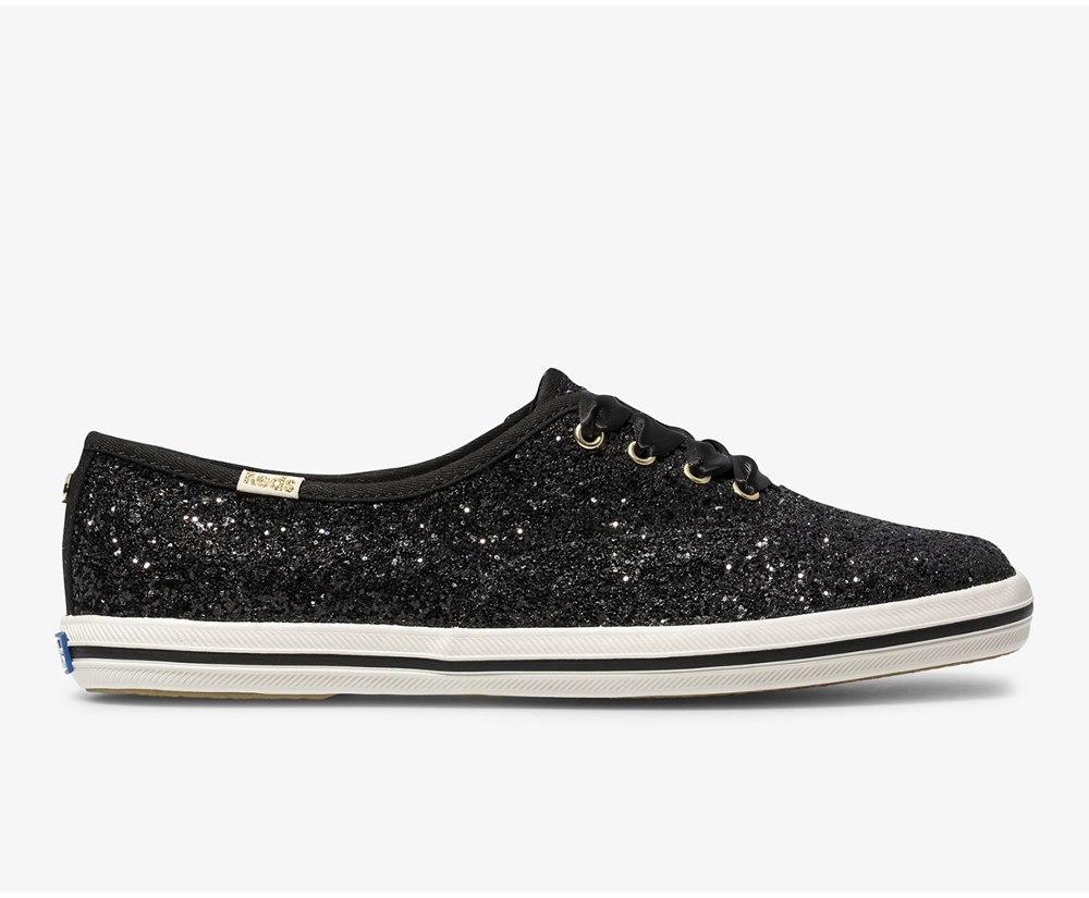 Tenis Keds Mujer Negros - Kate Spade New York Champion Glitter - 2987-DUNVJ